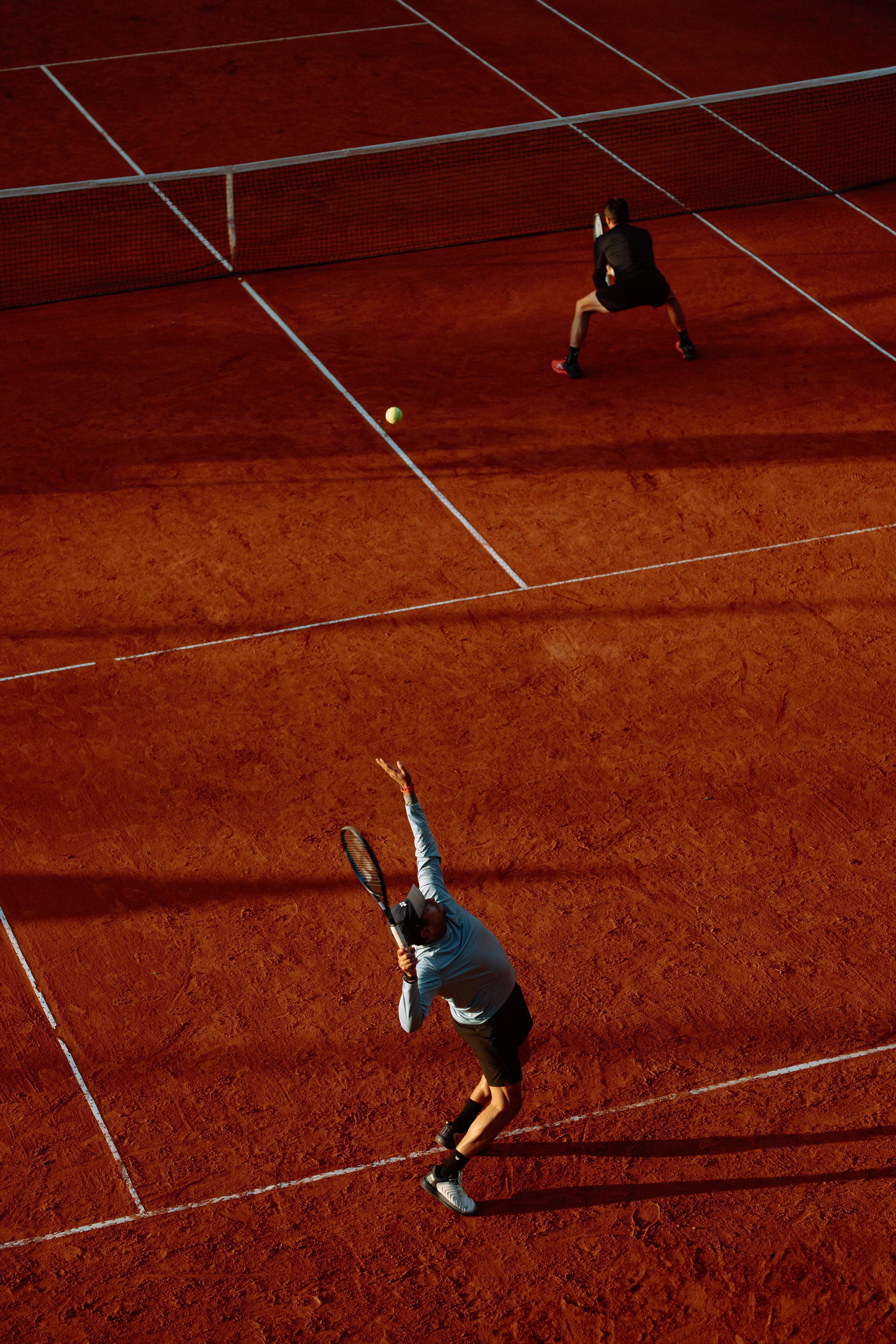 tennis double players tennis court